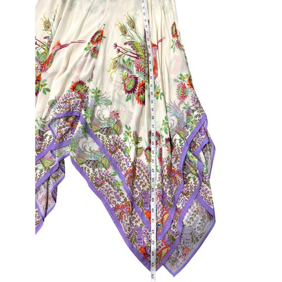 Anthropologie Floral Midi Dress - White and Purple - Picture 8 of 12